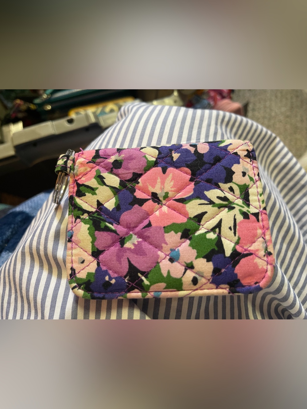 Vera Bradley Quilted Floral Card Holder - Pink, Purple & Green